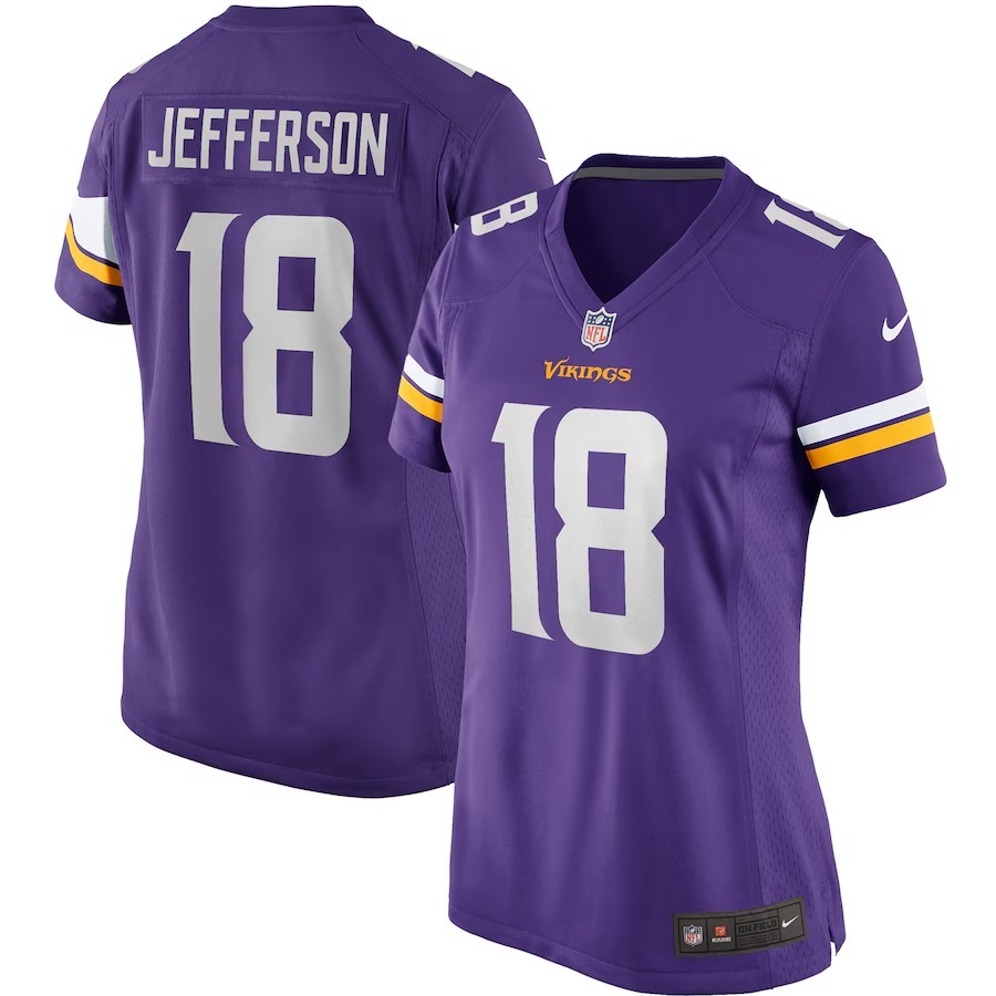 Women's Minnesota Vikings Justin Jefferson Nike Purple Player Game Jersey - Puhuasuan