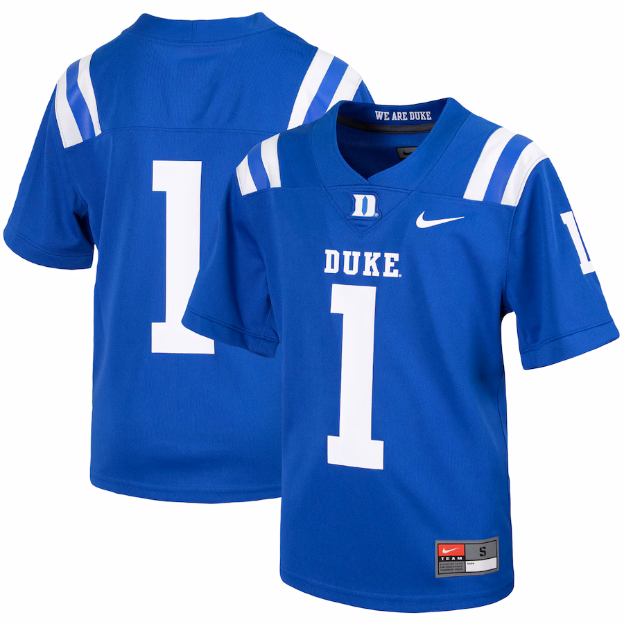 Youth Nike #1 Royal Duke Blue Devils Untouchable Football Jersey - Puhuasuan