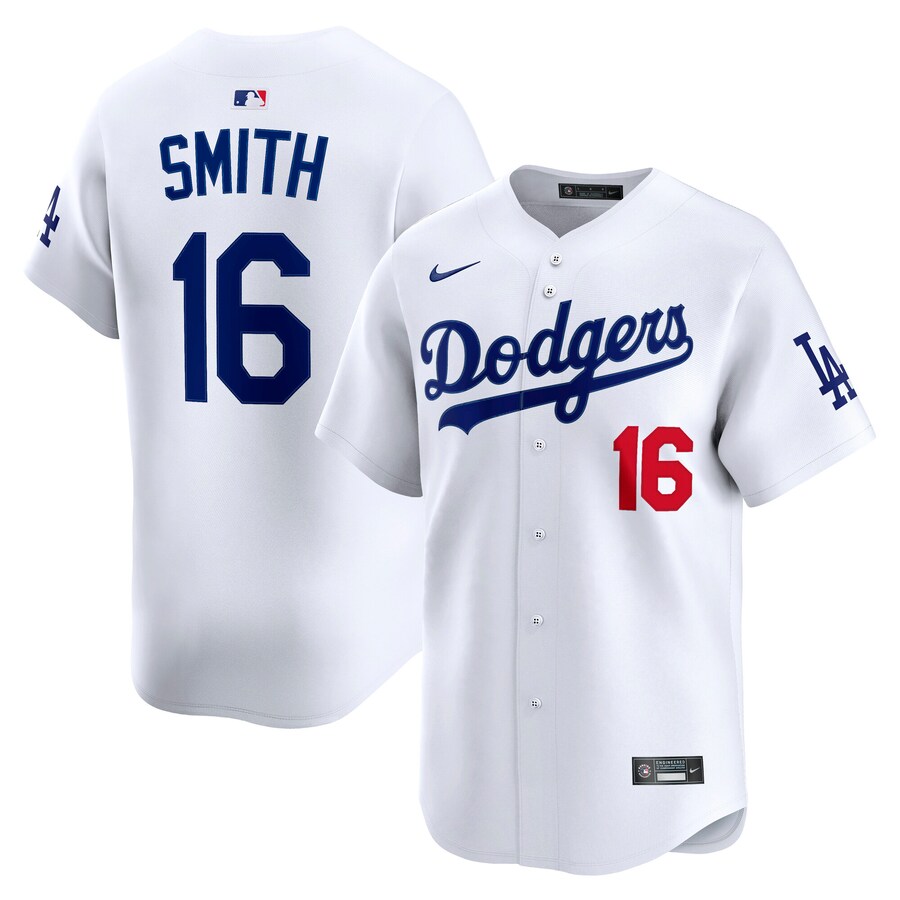 Men's Los Angeles Dodgers Will Smith Nike White Alternate Limited Player Jersey - Puhuasuan
