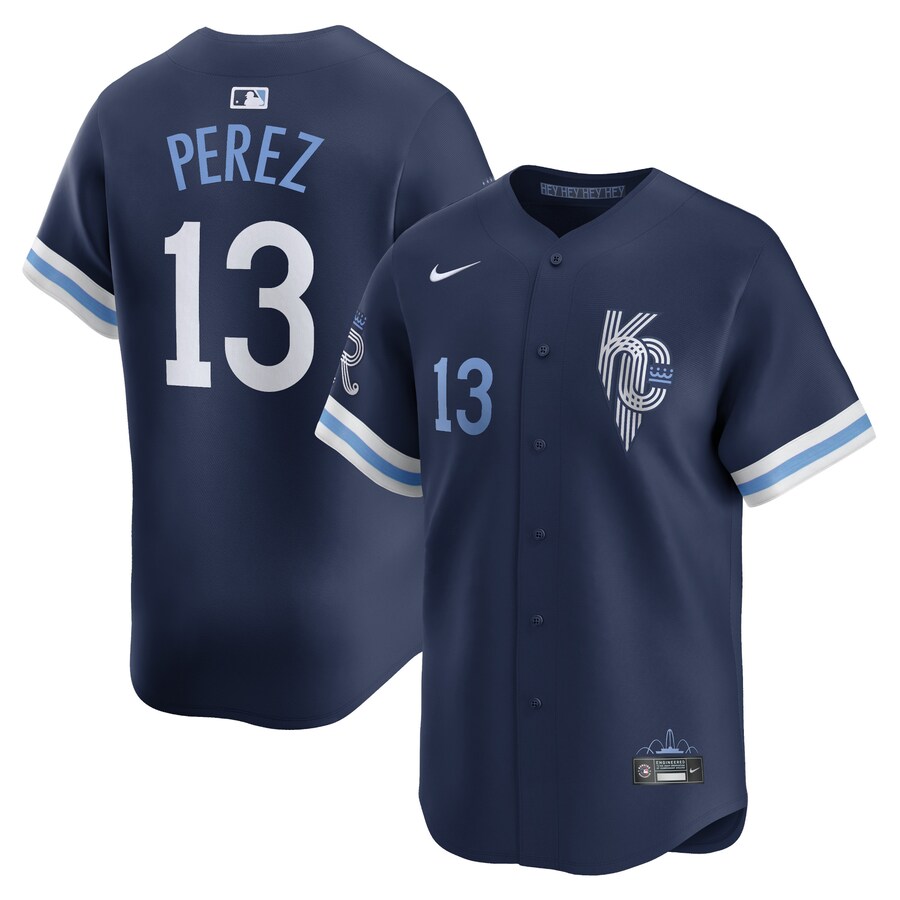 Men's Kansas City Royals Salvador Perez Nike Navy City Connect Limited Player Jersey - Puhuasuan