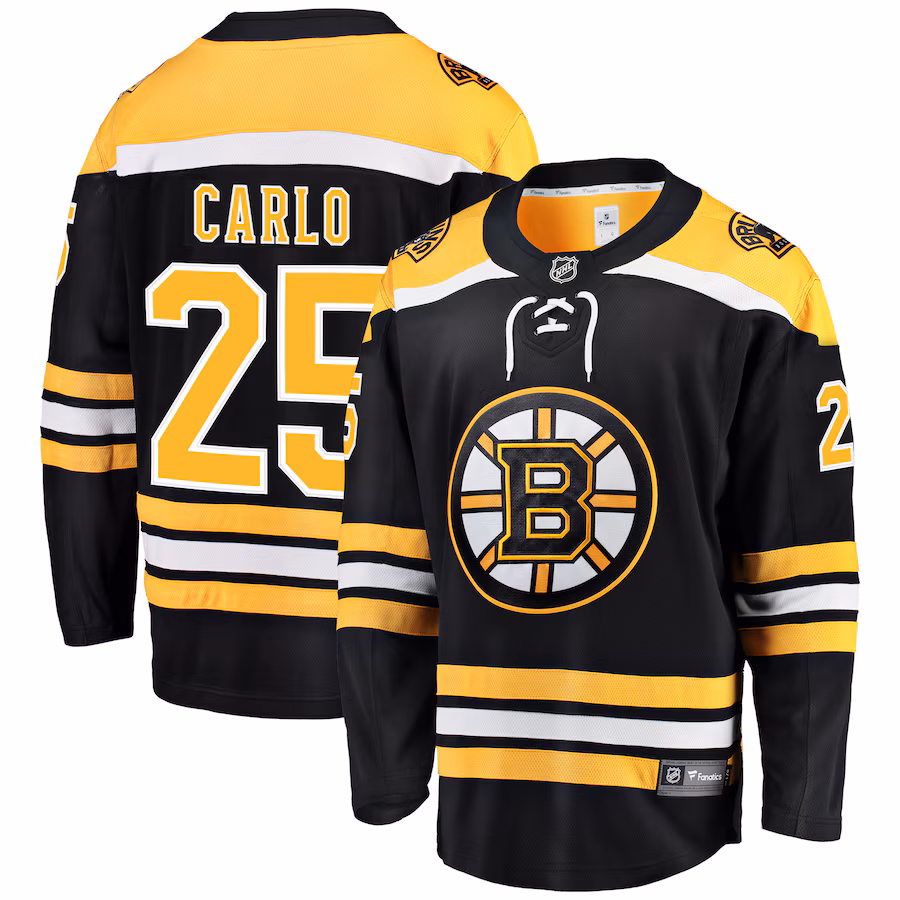 Men's Boston Bruins Brandon Carlo Fanatics Black Home Breakaway Player Jersey - Puhuasuan
