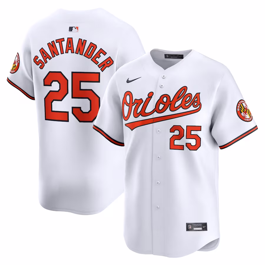 Men's Baltimore Orioles Anthony Santander Nike White Home Limited Player Jersey - Puhuasuan