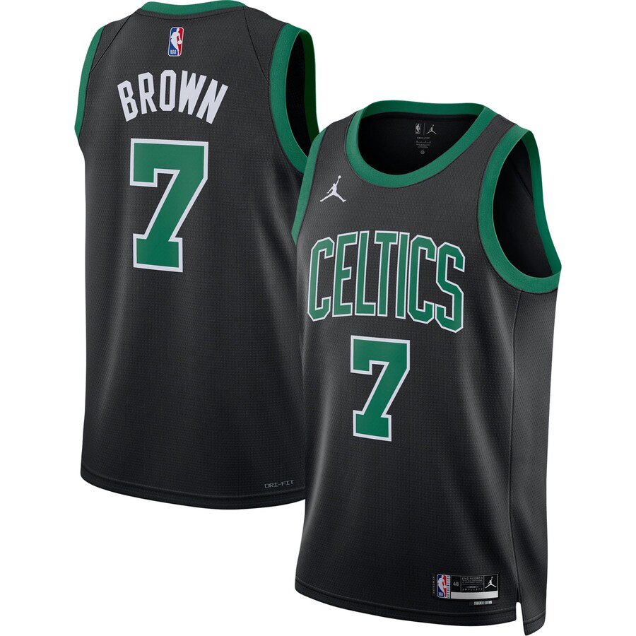 Unisex Boston Celtics Jaylen Brown Jordan Brand Black Swingman Jersey - Statement Edition - Puhuasuan