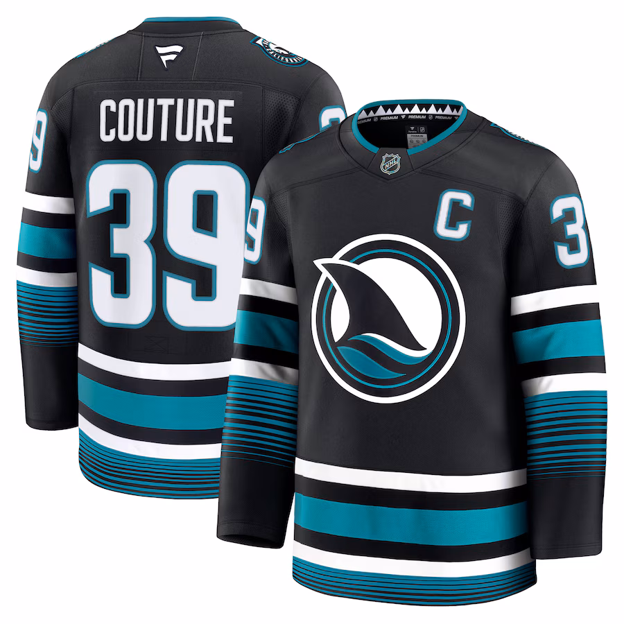 Men's San Jose Sharks Logan Couture Fanatics Black Alternate Premium Jersey - Puhuasuan