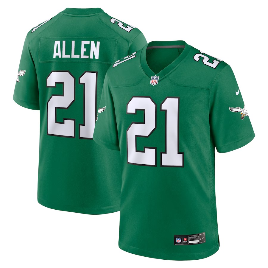 Men's Philadelphia Eagles Eric Allen Nike Kelly Green Alternate Game Jersey - Puhuasuan