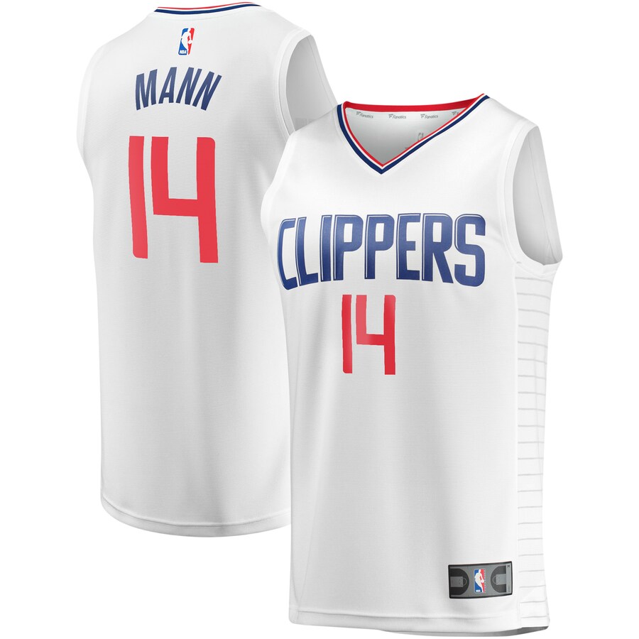 Youth LA Clippers Terance Mann Fanatics White Fast Break Player Jersey - Association Edition - Puhuasuan