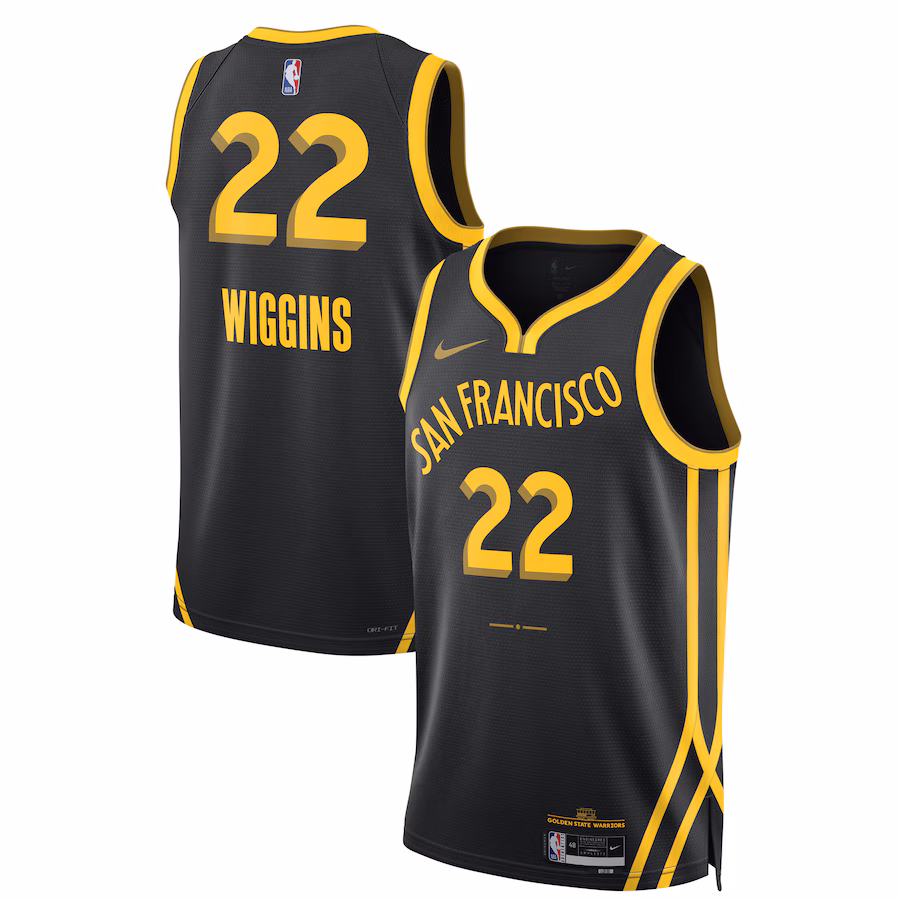 Unisex Golden State Warriors Andrew Wiggins Nike Black 2023/24 Swingman Jersey - City Edition - Puhuasuan