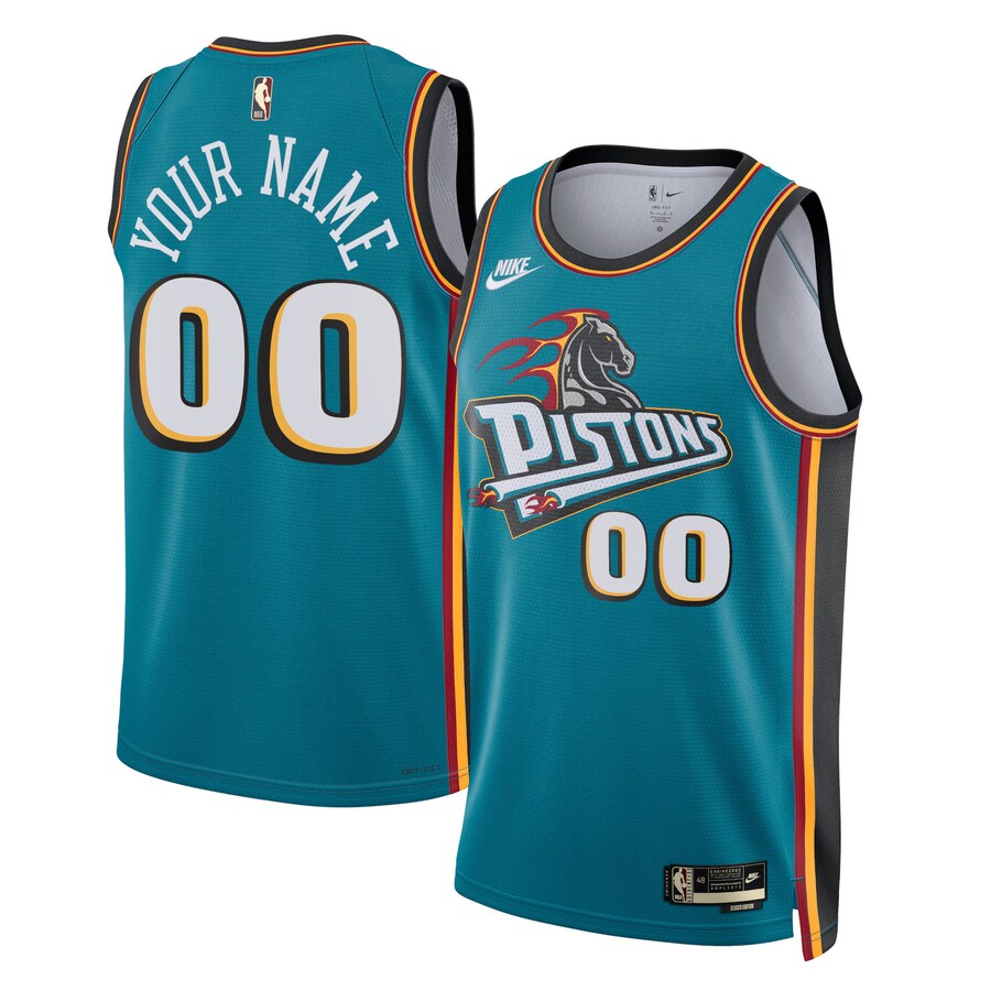 Unisex Detroit Pistons Nike Teal 2022/23 Custom Swingman Jersey - Classic Edition - Puhuasuan