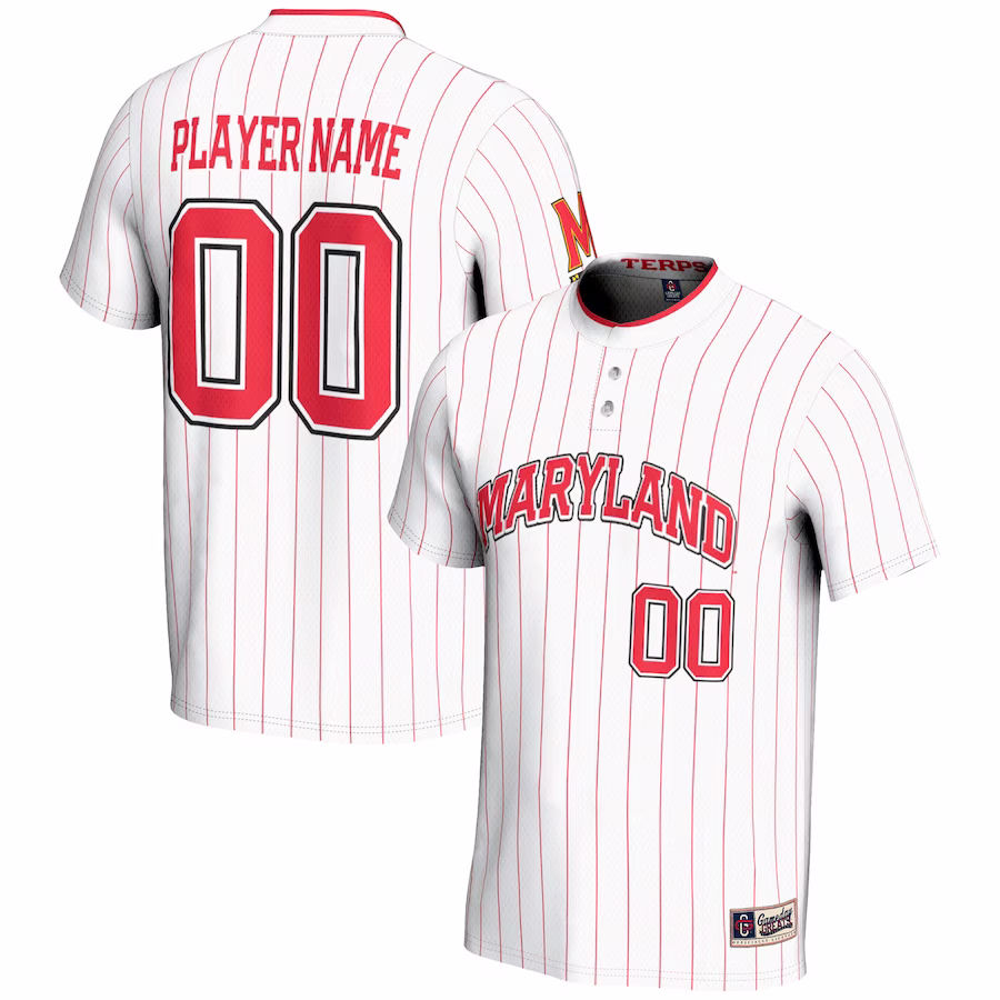 Maryland Terrapins GameDay Greats Youth NIL Pick-A-Player Lightweight Softball Jersey - White - Puhuasuan