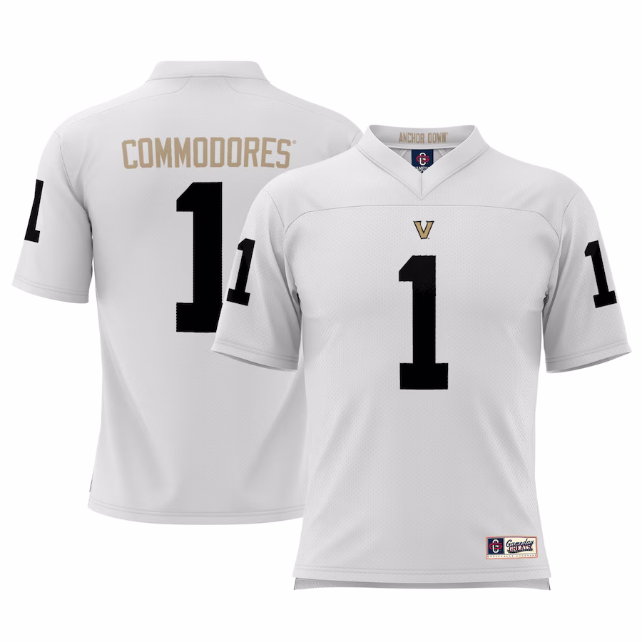 #1 Vanderbilt Commodores GameDay Greats Football Jersey - White - Puhuasuan