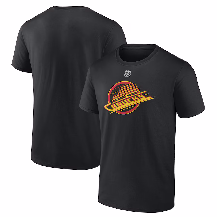 Men's Vancouver Canucks Black Alternate Logo T-Shirt - Puhuasuan