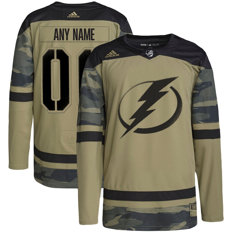 Men's Tampa Bay Lightning adidas Camo Military Appreciation Team Authentic Custom Practice Jersey - Puhuasuan