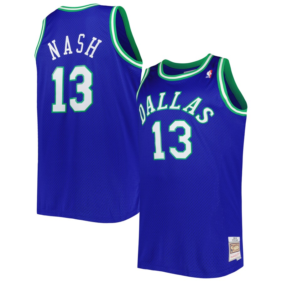 Men's Dallas Mavericks Steve Nash Mitchell & Ness Blue Big & Tall Hardwood Classics 1998/99 Swingman Jersey - Puhuasuan