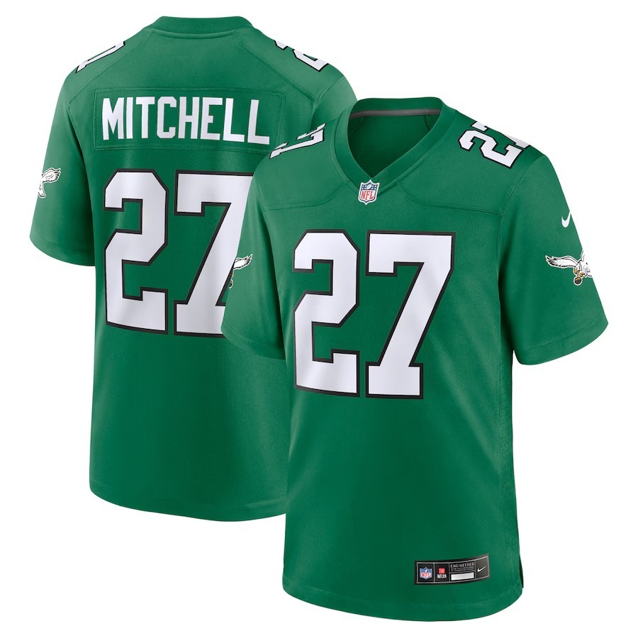 Men's Philadelphia Eagles Quinyon Mitchell Nike Kelly Green Alternate Game Jersey - Puhuasuan