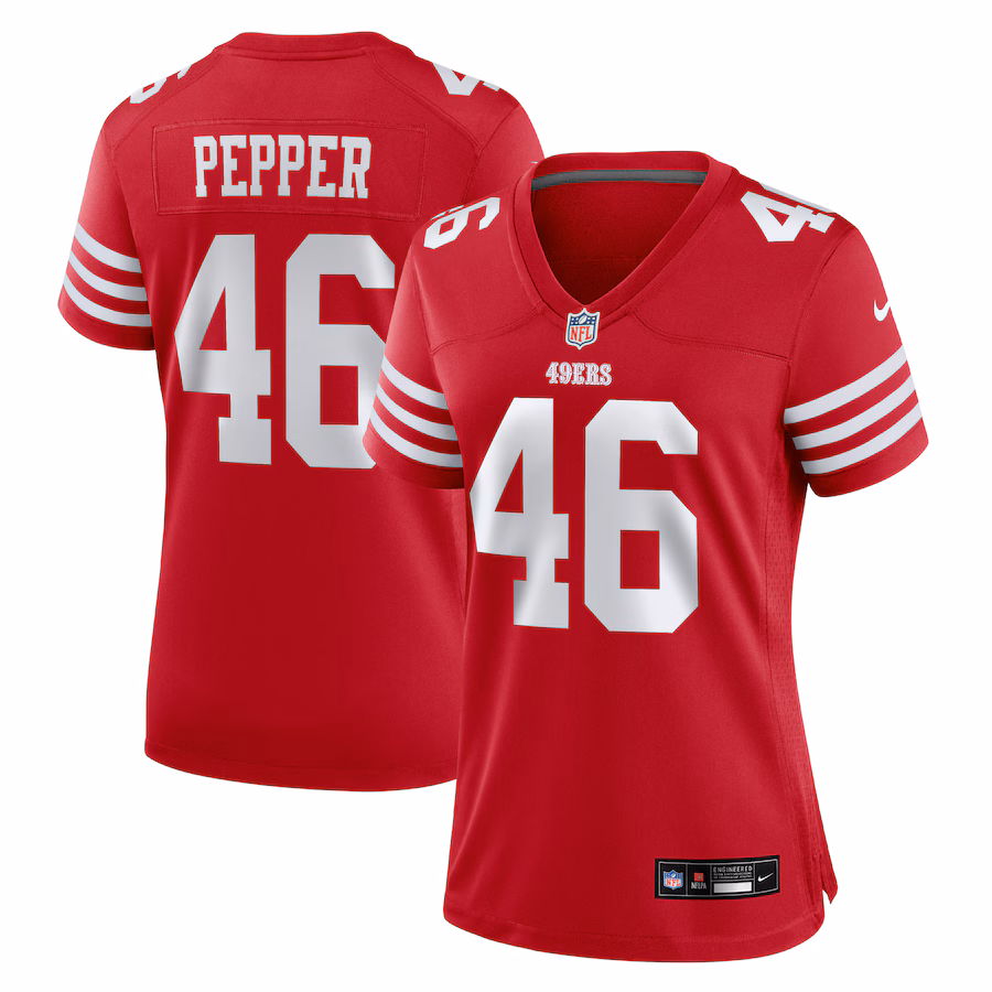 Women's San Francisco 49ers Taybor Pepper Nike Scarlet Game Jersey - Puhuasuan