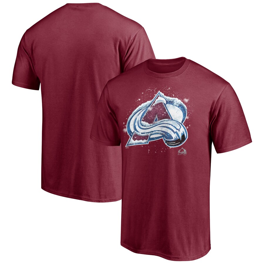 Men's Colorado Avalanche Burgundy Snow Logo T-Shirt - Puhuasuan