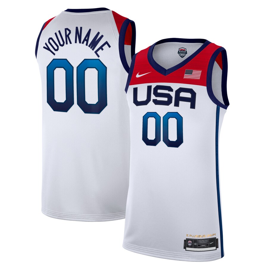 Men's USA Basketball Nike White Limited Custom Jersey - Puhuasuan
