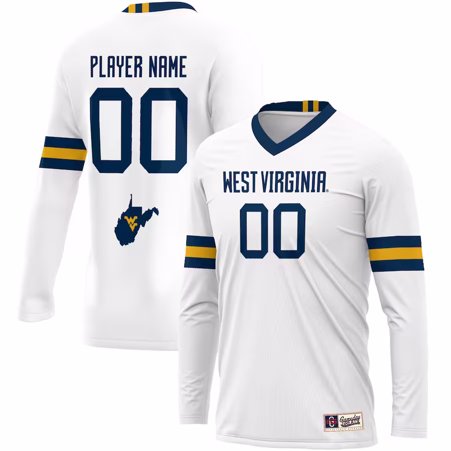 West Virginia Mountaineers GameDay Greats Youth NIL Pick-A-Player Lightweight Volleyball Jersey - White - Puhuasuan