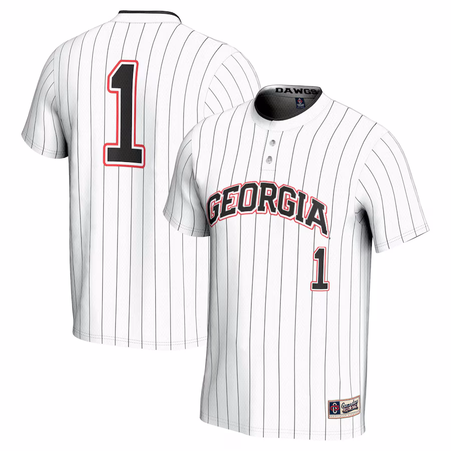 Youth GameDay Greats #1 White Georgia Bulldogs Lightweight Softball Jersey - Puhuasuan
