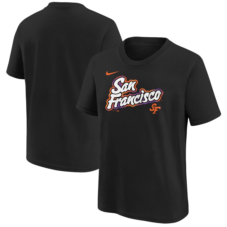 Youth San Francisco Giants Nike Black 2025 City Connect Wordmark T-Shirt - Puhuasuan