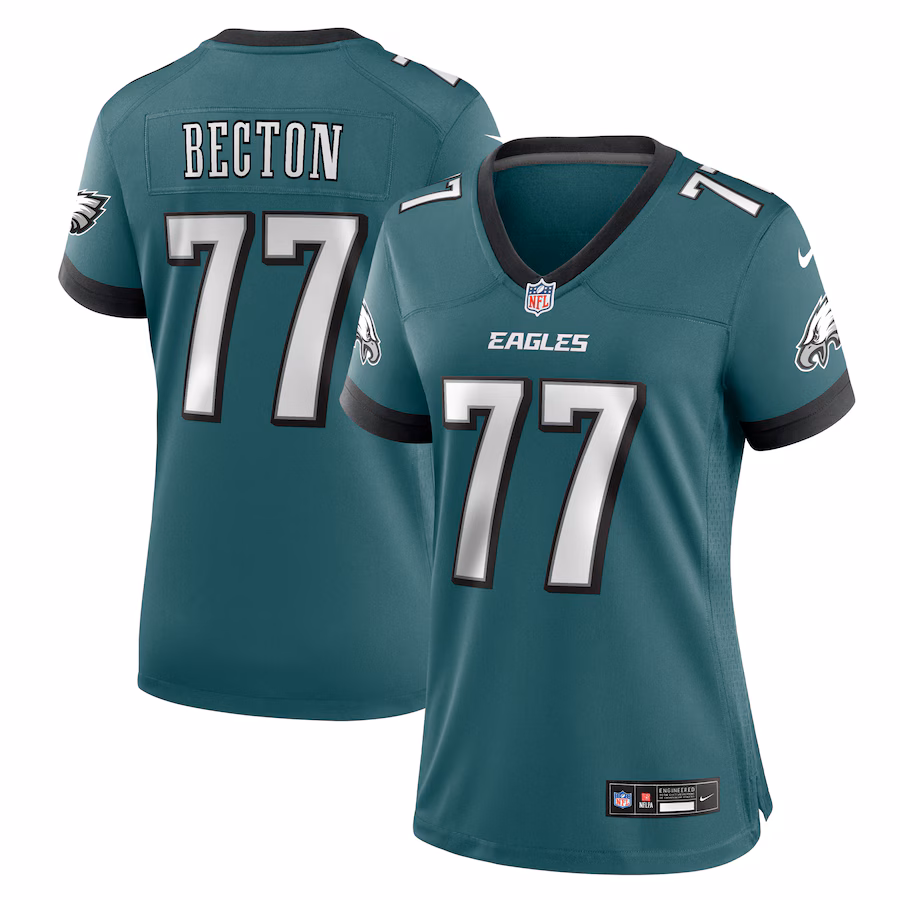 Women's Philadelphia Eagles Mekhi Becton Nike Midnight Green Team Game Jersey - Puhuasuan