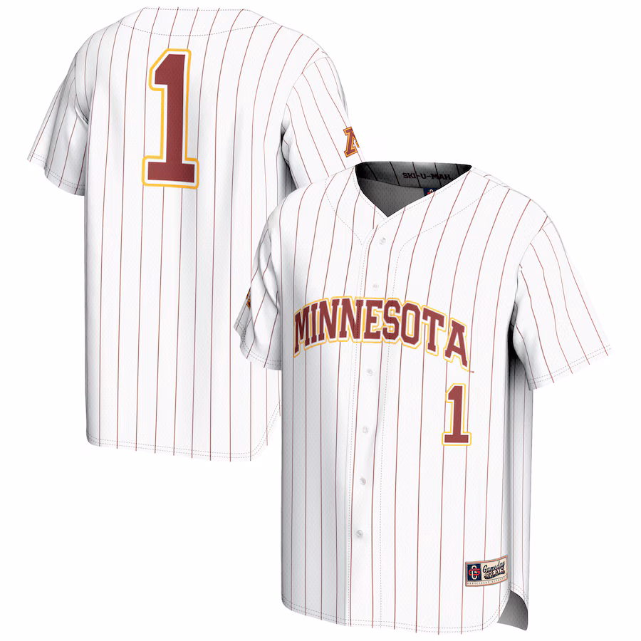 Unisex GameDay Greats #1 White Minnesota Golden Gophers Lightweight Baseball Jersey - Puhuasuan