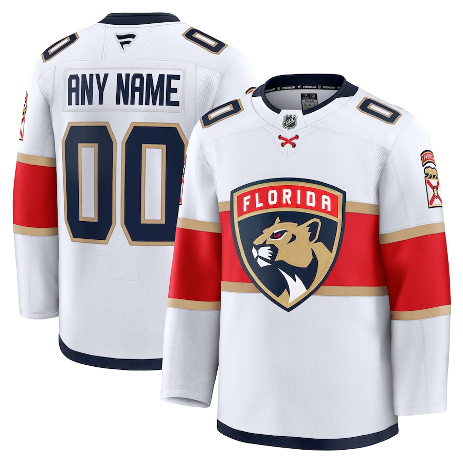 Men's Florida Panthers Fanatics White Away Premium Custom Jersey - Puhuasuan