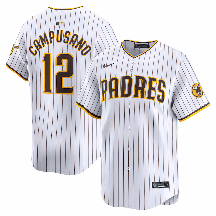 Men's San Diego Padres Luis Campusano Nike White Home Limited Player Jersey - Puhuasuan