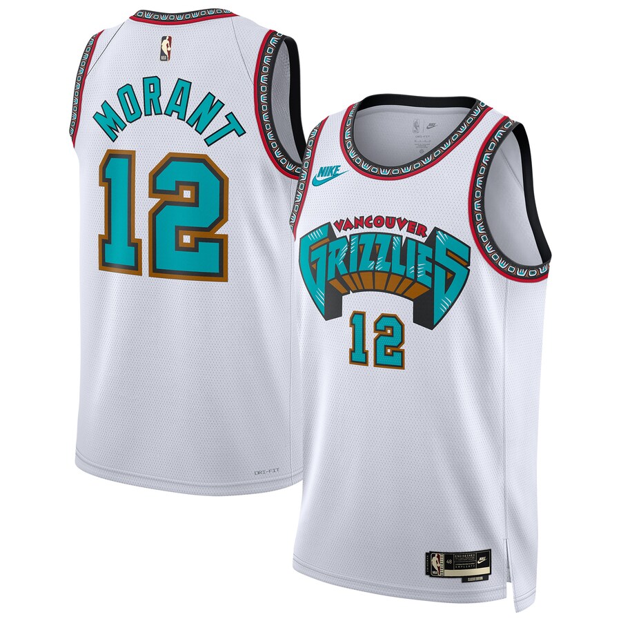 Unisex Memphis Grizzlies Ja Morant Nike White 2024/25 Swingman Jersey - Classic Edition - Puhuasuan