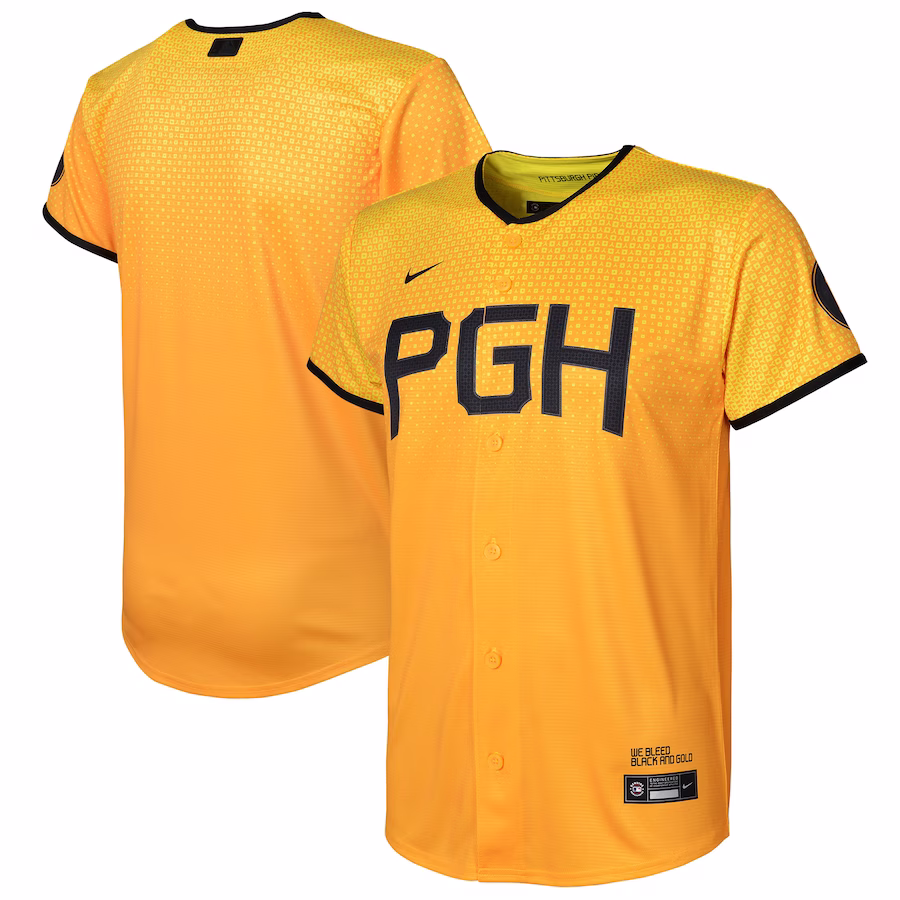 Youth Pittsburgh Pirates  Nike Gold City Connect Replica Jersey - Puhuasuan