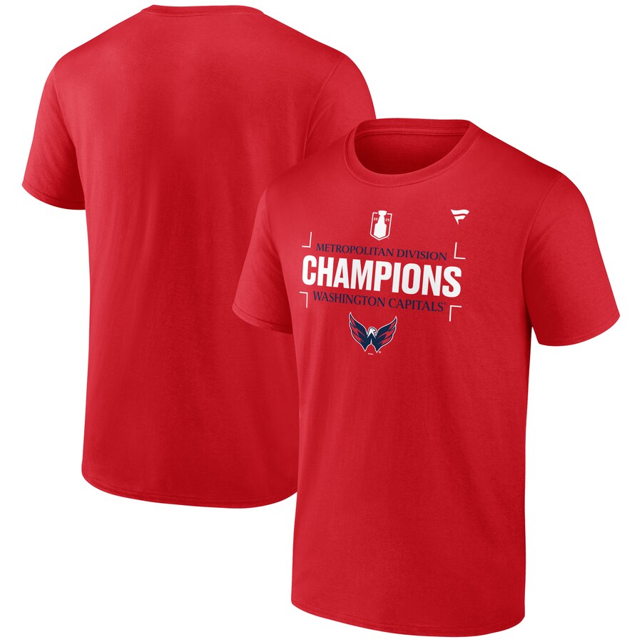 Men's Washington Capitals Fanatics Red 2025 Metropolitan Division Champions T-Shirt - Puhuasuan