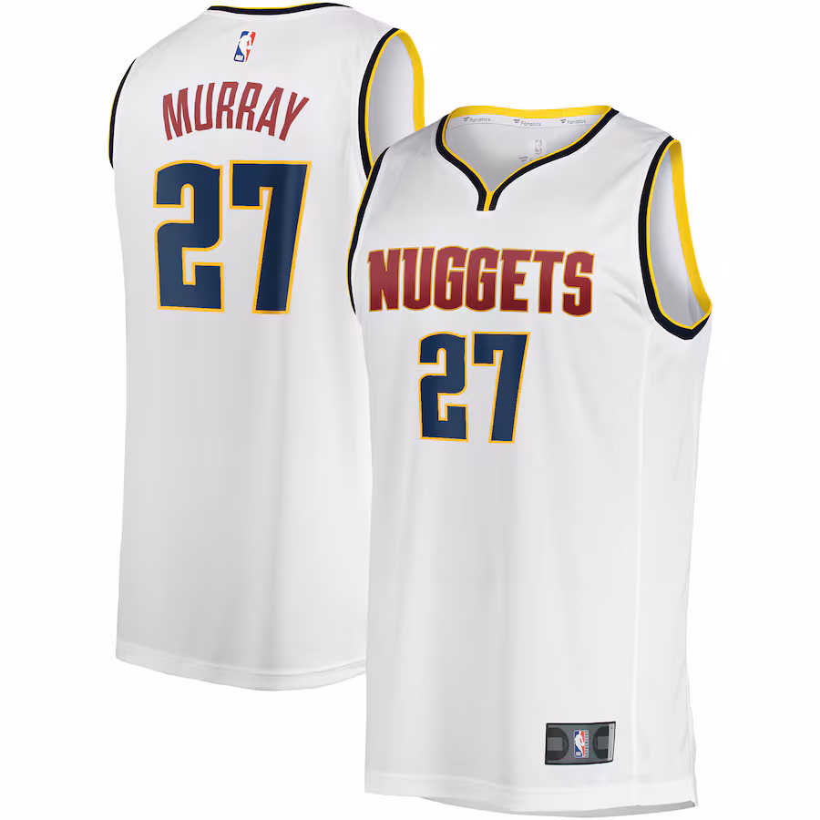 Men's Denver Nuggets Jamal Murray Fanatics White Fast Break Player Jersey - Association Edition - Puhuasuan