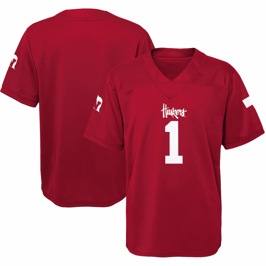 #1 Nebraska Huskers Youth Jersey - Scarlet - Puhuasuan
