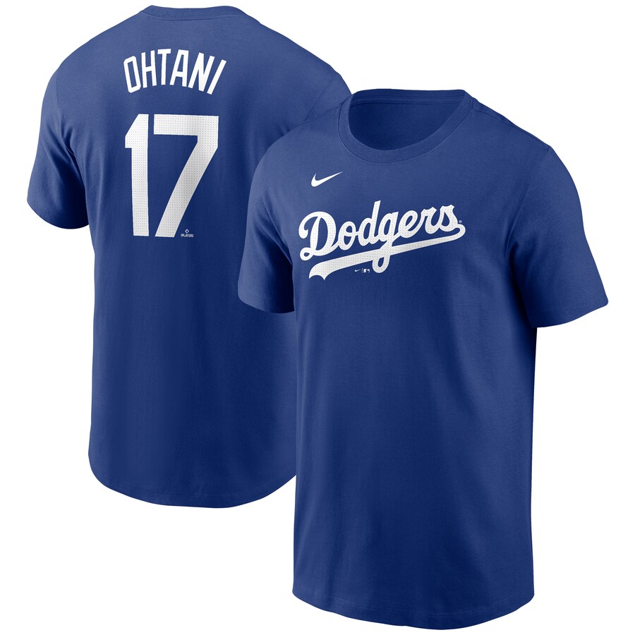 Men's Los Angeles Dodgers Shohei Ohtani Nike Royal 2024 Fuse Name & Number T-Shirt - Puhuasuan