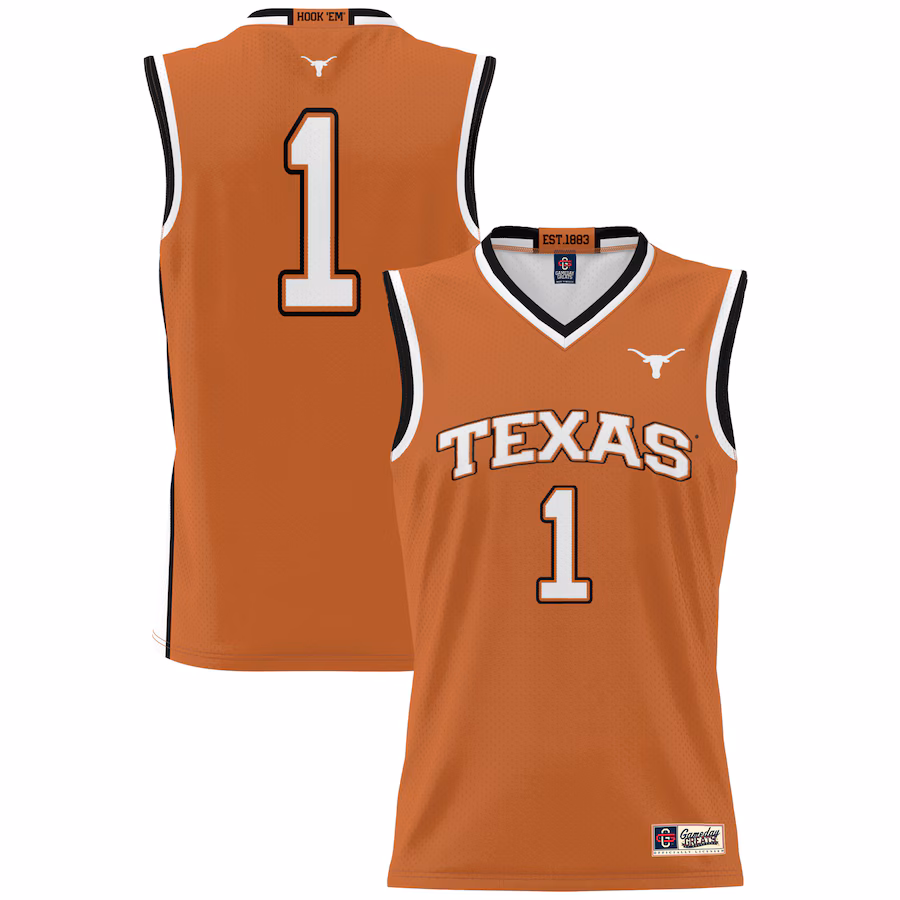 Men's GameDay Greats #1 Texas Orange Texas Longhorns Lightweight Collegiate Basketball Jersey - Puhuasuan