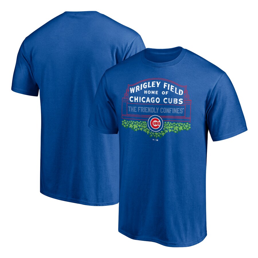 Men's Chicago Cubs Royal Wrigley Field Long Ball T-Shirt - Puhuasuan