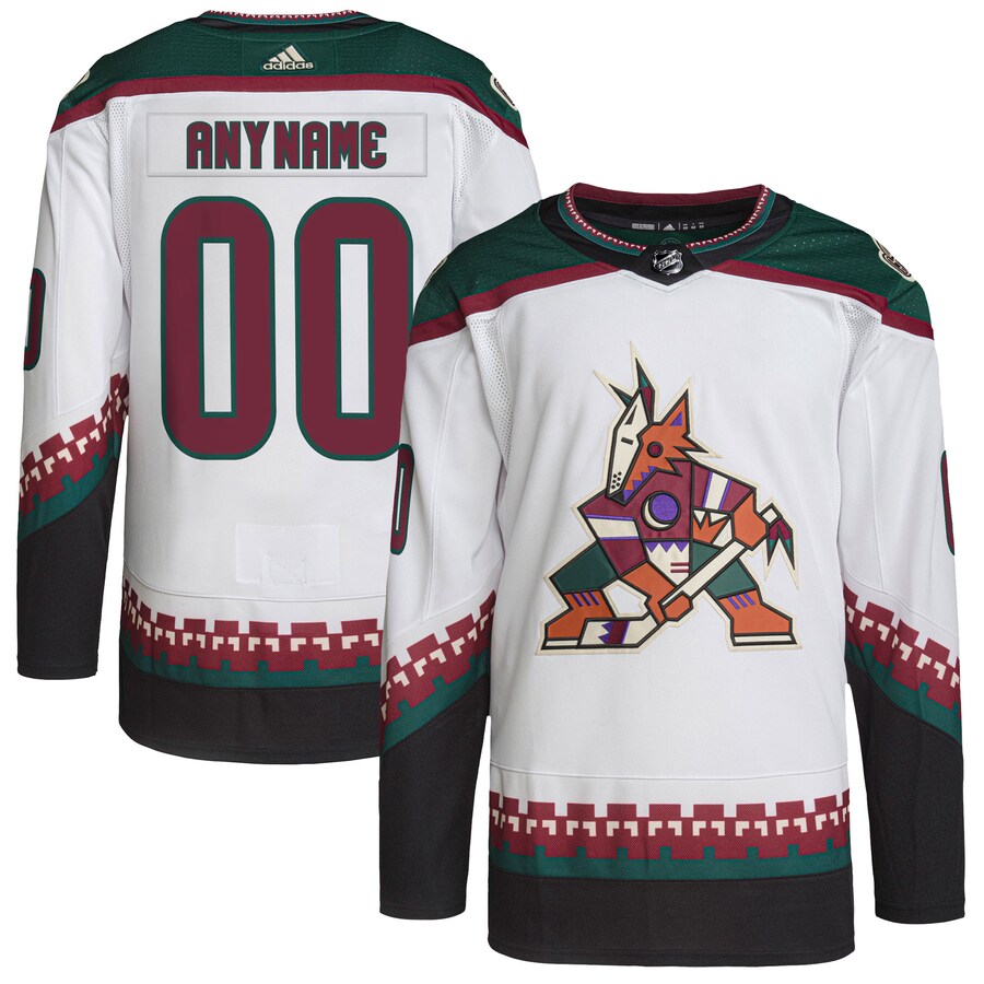 Men's Arizona Coyotes adidas White Primegreen Authentic Pro Custom Jersey - Puhuasuan