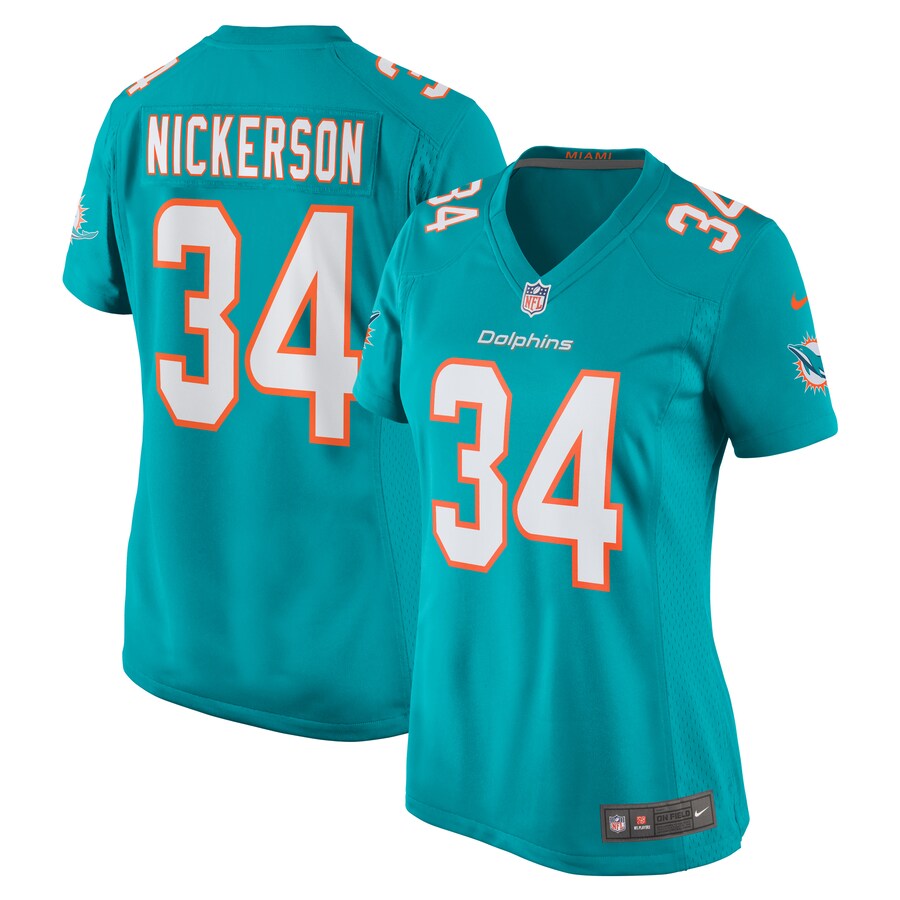 Women's Miami Dolphins Parry Nickerson Nike  Aqua Team Game Jersey - Puhuasuan