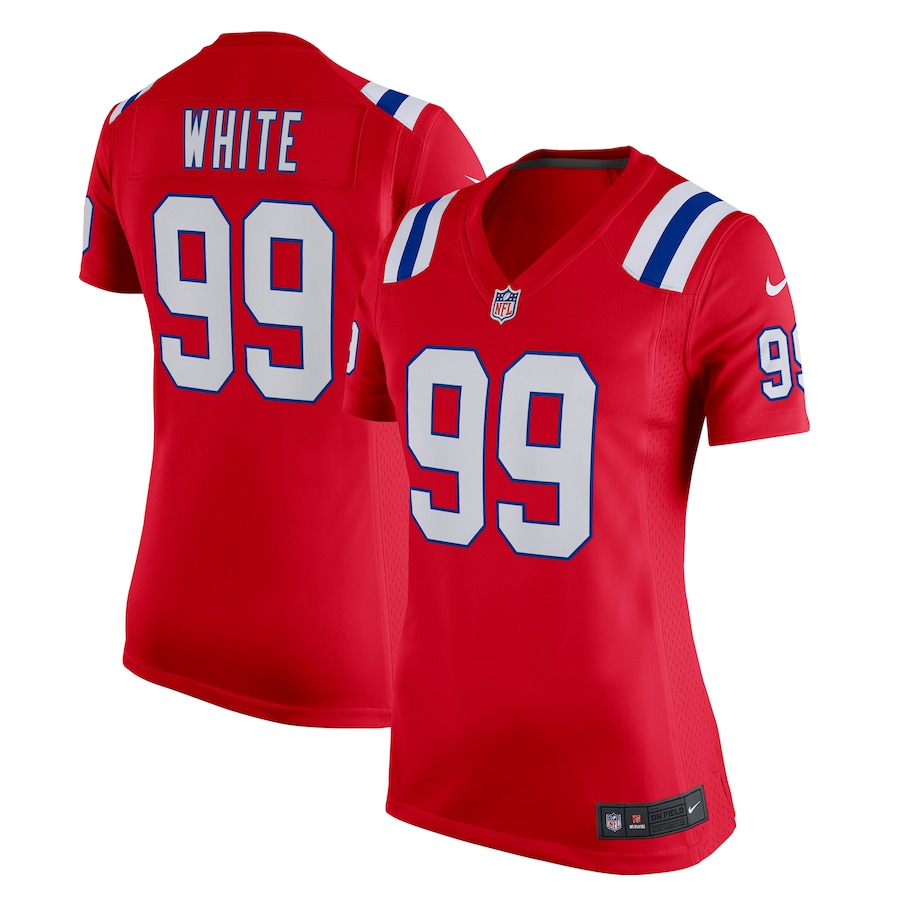 Women's New England Patriots Keion White Nike Red Alternate Team Game Jersey - Puhuasuan