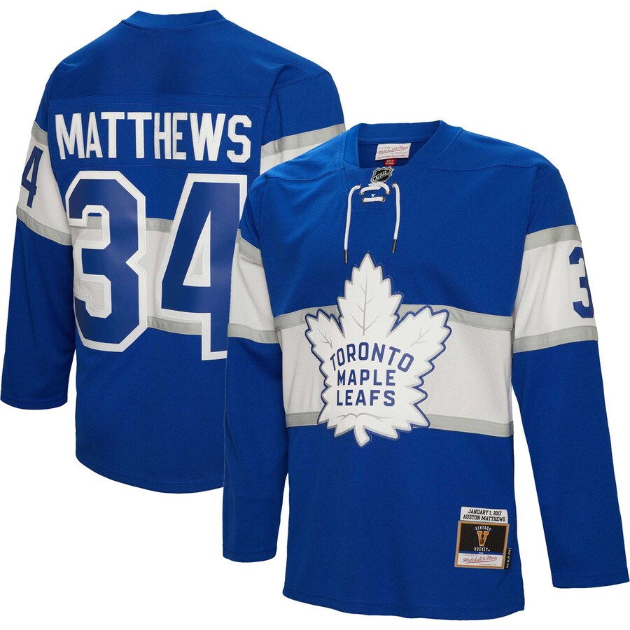 Men's Toronto Maple Leafs Auston Matthews Mitchell & Ness Blue 2017 Blue Line Player Jersey - Puhuasuan