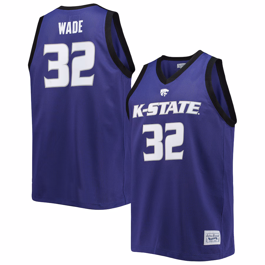 Men's Original Retro Brand Dean Wade Purple Kansas State Wildcats Alumni Commemorative Replica Basketball Jersey - Puhuasuan
