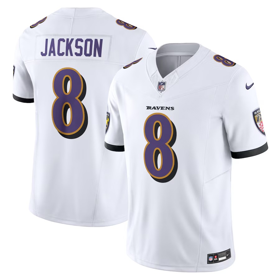 Men's Baltimore Ravens Lamar Jackson Nike White Vapor F.U.S.E. Limited Jersey - Puhuasuan