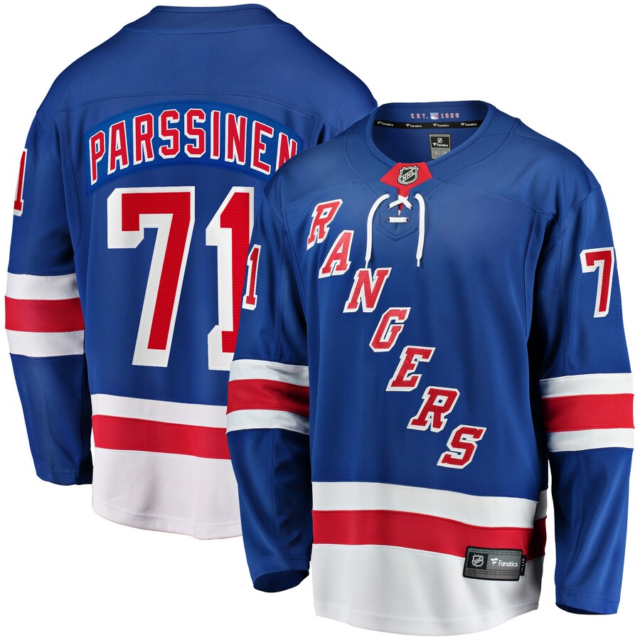 Men's New York Rangers Juuso Parssinen Fanatics Blue Home Breakaway Jersey - Puhuasuan