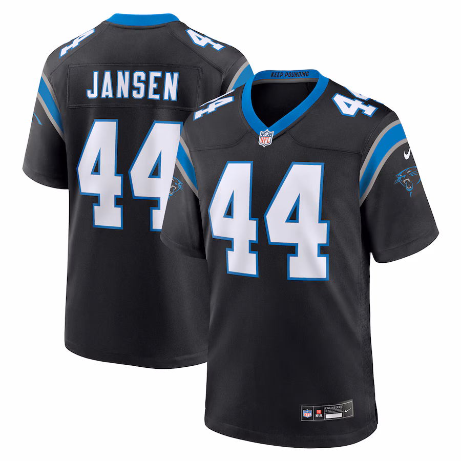 Men's Carolina Panthers J.J. Jansen Nike Black Team Game Jersey - Puhuasuan