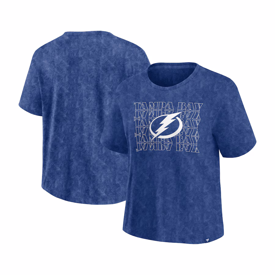 Women's Tampa Bay Lightning Fanatics Blue Faded Wash T-Shirt - Puhuasuan