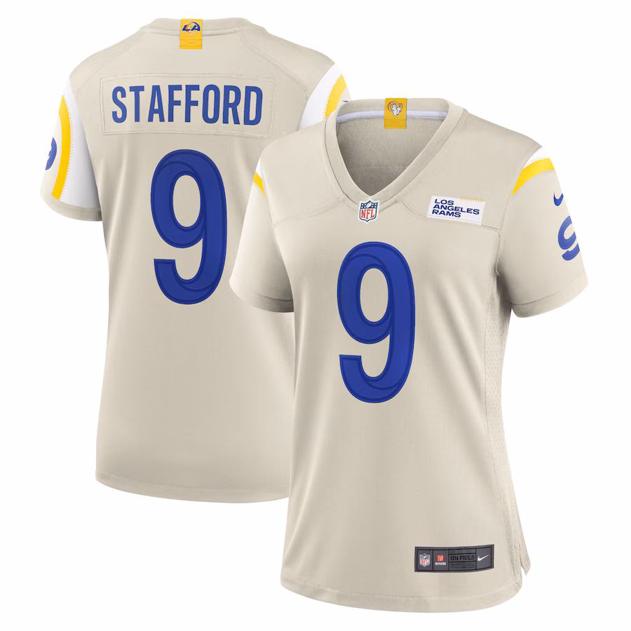 Women's Los Angeles Rams Matthew Stafford Nike Bone Player Game Jersey - Puhuasuan