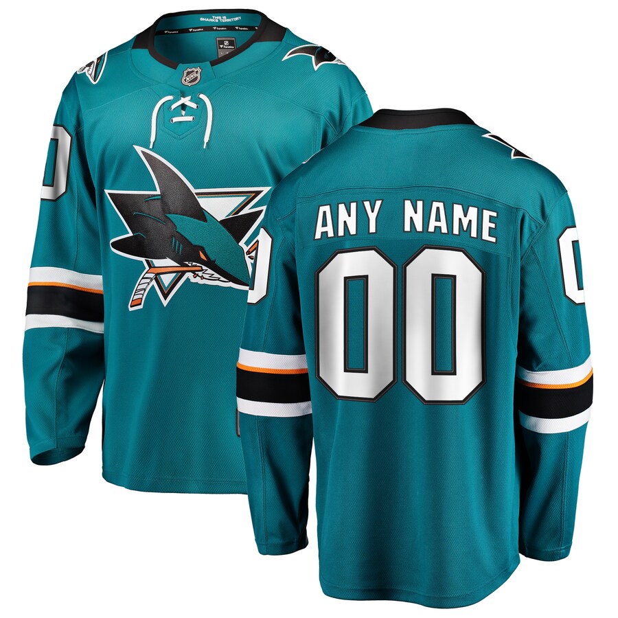 Men's San Jose Sharks Fanatics Branded Teal 2021/22 Home Breakaway Custom Jersey - Puhuasuan