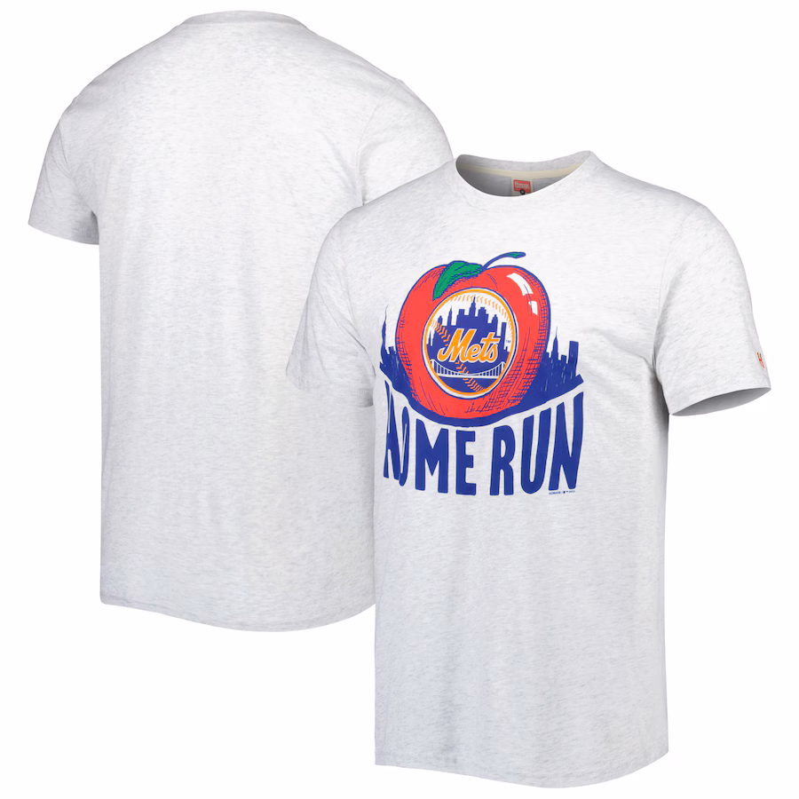 Men's New York Mets Homage Gray Hyper Local Tri-Blend T-Shirt - Puhuasuan