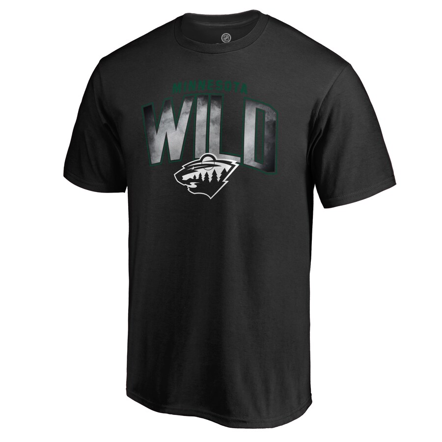Men's Minnesota Wild Black Arch Smoke T-Shirt - Puhuasuan