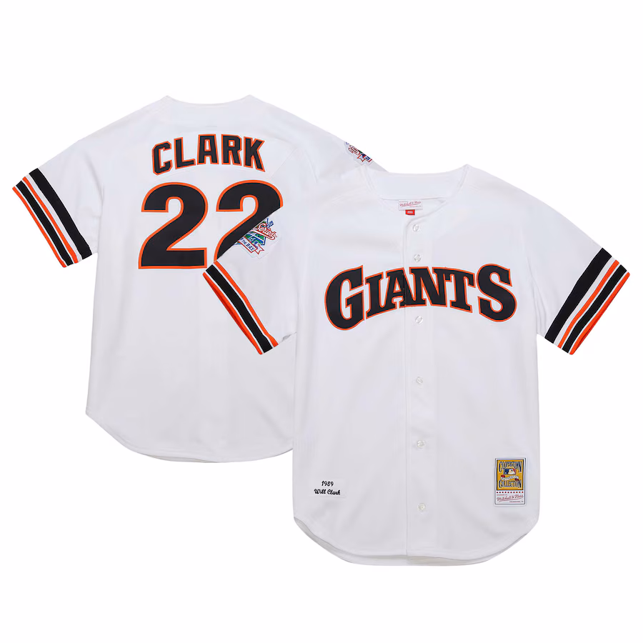 Men's San Francisco Giants Will Clark Mitchell & Ness White Cooperstown Collection 1989 Authentic Jersey - Puhuasuan